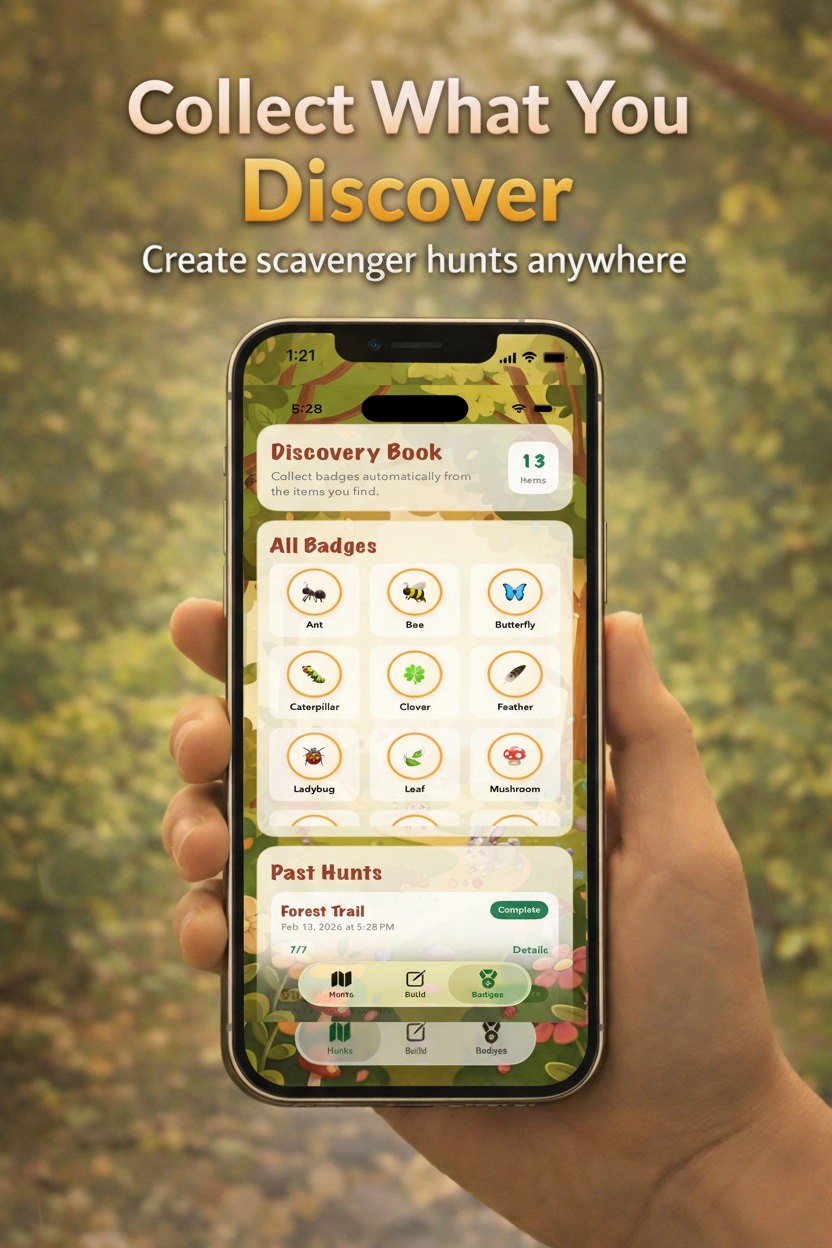 WildFind badges and rewards screen